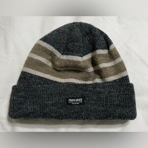 Thinsulated Insulated Striped Mens Beanie Winter Warm Travel Camping 40 Grams